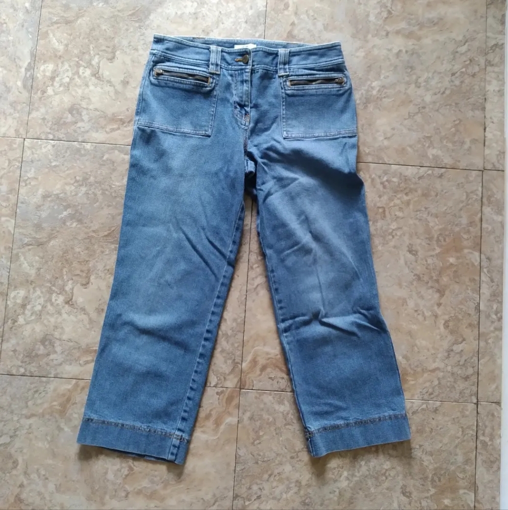 Ann Taylor Loft Cropped Front Zipper Pocket jeans, size 4